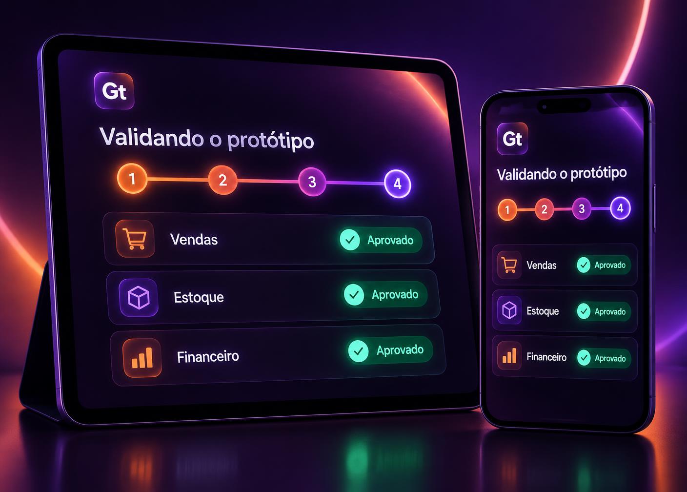 Validação do protótipo do sistema em tablet e celular